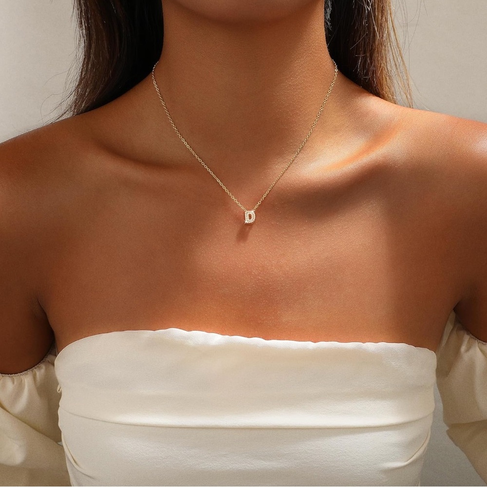 Dainty Gold Letter D Necklace - Initial Pendant